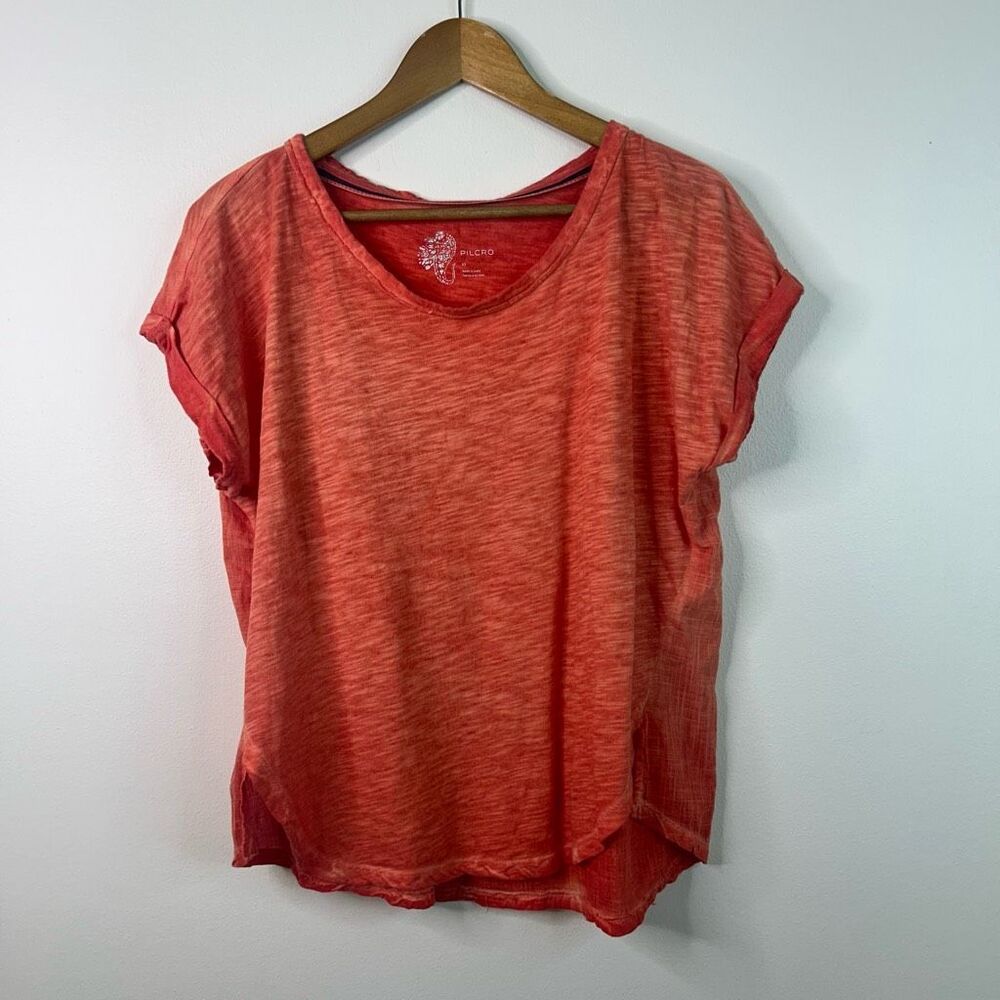 Anthropologie Pilcro Short Sleeve Tee in Coral Red Heather